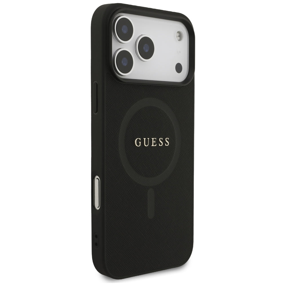 Калъф MagSafe за Apple iPhone 18 Pro Max / 17 Pro Max, Guess, Saffiano, Черен