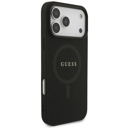 Калъф MagSafe за Apple iPhone 18 Pro Max / 17 Pro Max, Guess, Saffiano, Черен