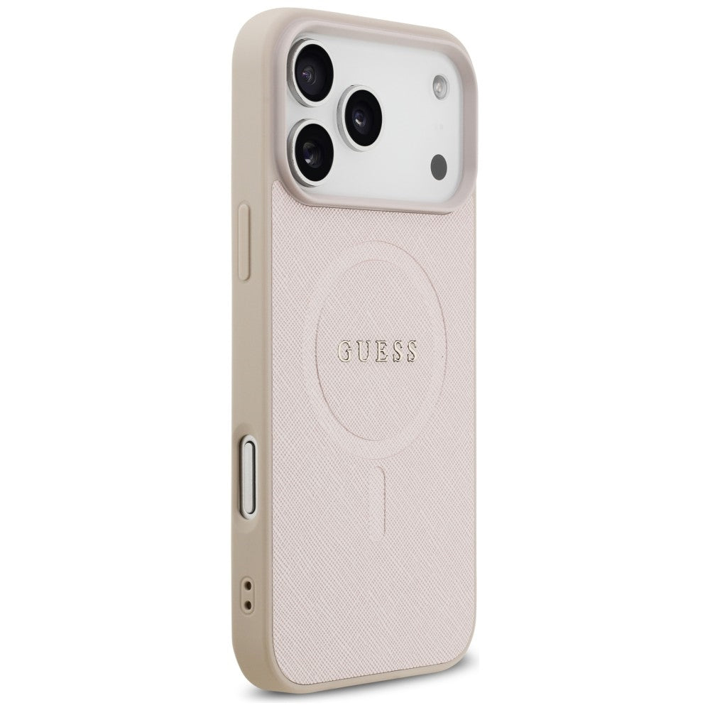 Калъф MagSafe за Apple iPhone 18 Pro Max / 17 Pro Max, Guess, Saffiano, Розов