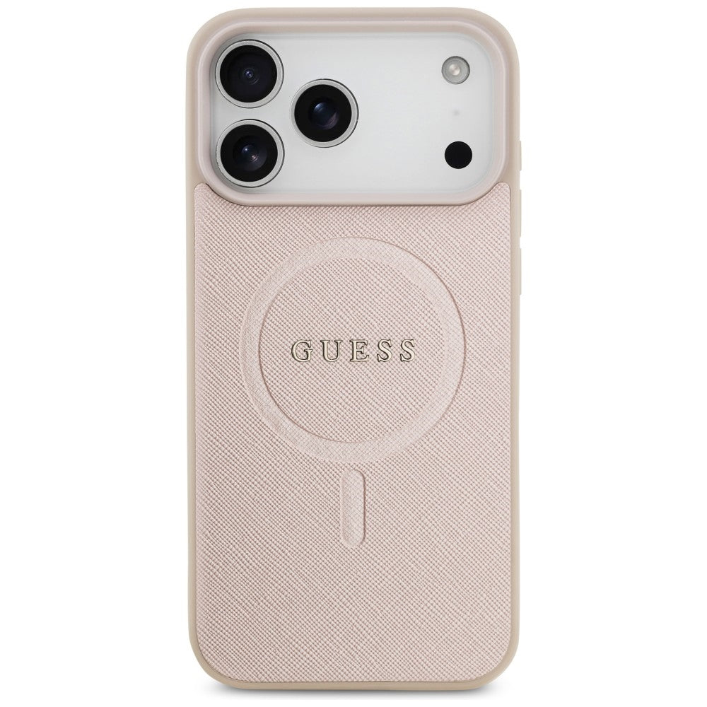 Калъф MagSafe за Apple iPhone 18 Pro Max / 17 Pro Max, Guess, Saffiano, Розов