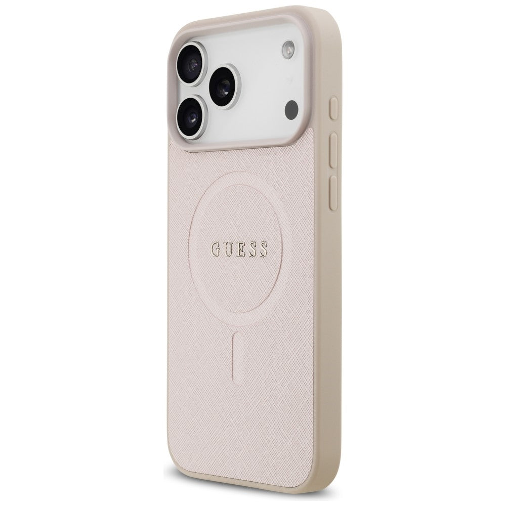 Калъф MagSafe за Apple iPhone 18 Pro Max / 17 Pro Max, Guess, Saffiano, Розов