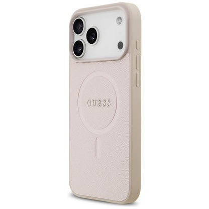 Калъф MagSafe за Apple iPhone 18 Pro Max / 17 Pro Max, Guess, Saffiano, Розов