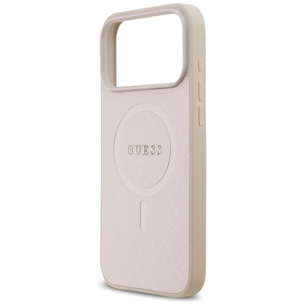 Калъф MagSafe за Apple iPhone 18 Pro Max / 17 Pro Max, Guess, Saffiano, Розов