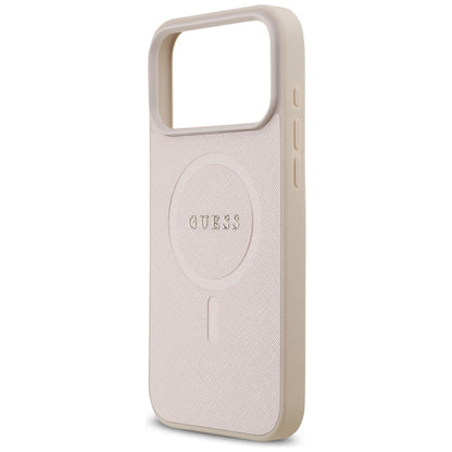 Калъф MagSafe за Apple iPhone 18 Pro Max / 17 Pro Max, Guess, Saffiano, Розов