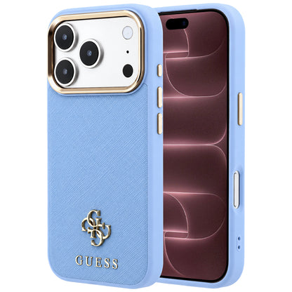 MagSafe Case for Apple iPhone 18 Pro Max / 17 Pro Max, Guess, Saffiano Small 4G Classic, Blue