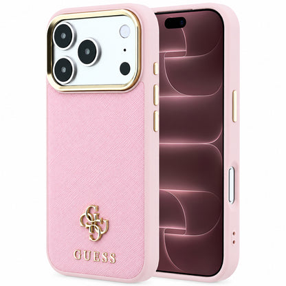 Калъф MagSafe за Apple iPhone 18 Pro Max / 17 Pro Max, Guess, Saffiano Small 4G Classic, Розов