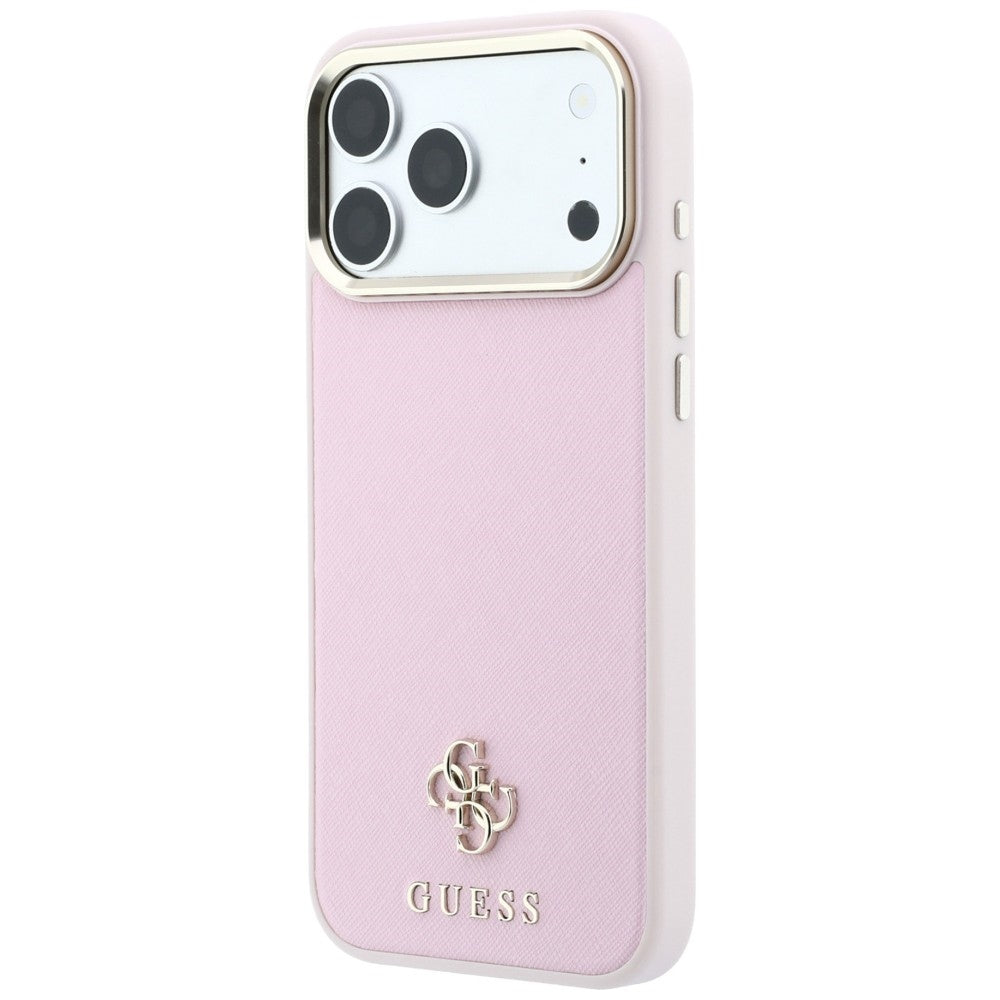 Калъф MagSafe за Apple iPhone 18 Pro Max / 17 Pro Max, Guess, Saffiano Small 4G Classic, Розов