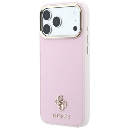 Калъф MagSafe за Apple iPhone 18 Pro Max / 17 Pro Max, Guess, Saffiano Small 4G Classic, Розов