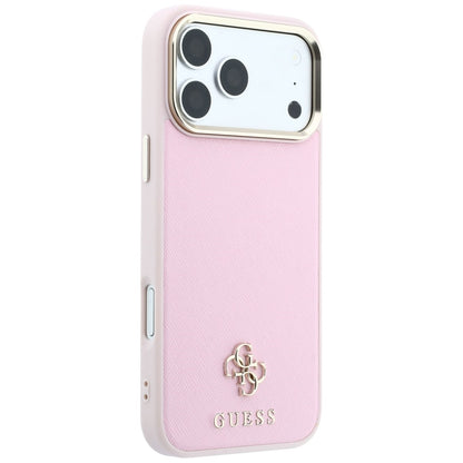 Калъф MagSafe за Apple iPhone 18 Pro Max / 17 Pro Max, Guess, Saffiano Small 4G Classic, Розов