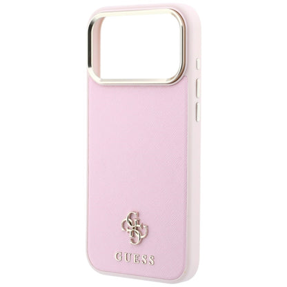 Калъф MagSafe за Apple iPhone 18 Pro Max / 17 Pro Max, Guess, Saffiano Small 4G Classic, Розов