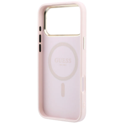 Калъф MagSafe за Apple iPhone 18 Pro Max / 17 Pro Max, Guess, Saffiano Small 4G Classic, Розов