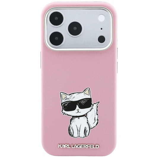 Калъф MagSafe за Apple iPhone 18 Pro Max / 17 Pro Max, Karl Lagerfeld, Choupette Sketch, Розов
