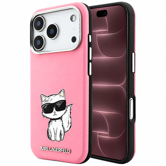 Калъф MagSafe за Apple iPhone 18 Pro Max / 17 Pro Max, Karl Lagerfeld, Choupette Sketch, Розов