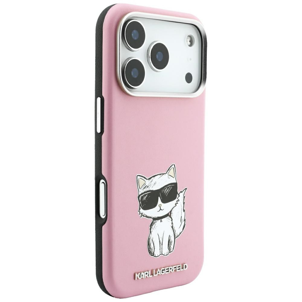 MagSafe Case for Apple iPhone 18 Pro Max / 17 Pro Max, Karl Lagerfeld, Choupette Sketch, Pink
