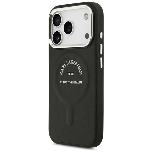 MagSafe Case for Apple iPhone 18 Pro Max / 17 Pro Max, Karl Lagerfeld, EMB. Ring Karl RSG Logo, Black