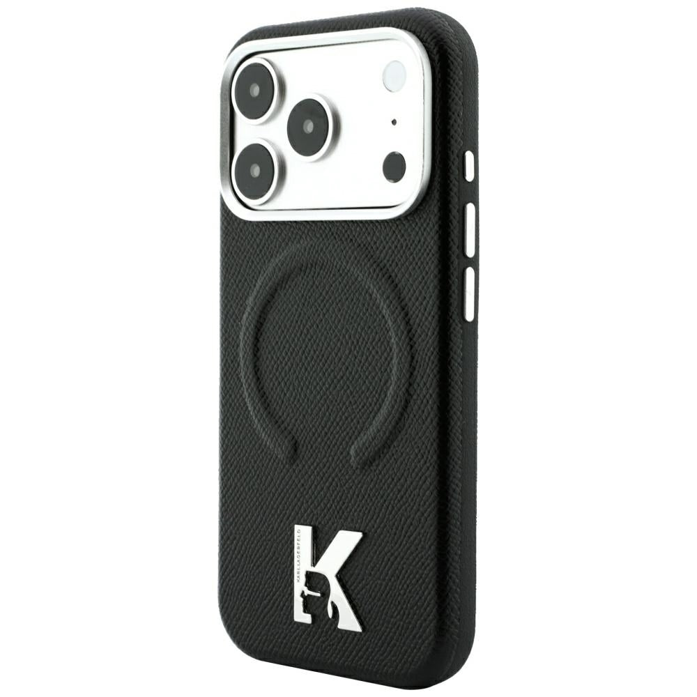 Калъф MagSafe за Apple iPhone 18 Pro Max / 17 Pro Max, Karl Lagerfeld, Grained Embossed Ring, черен