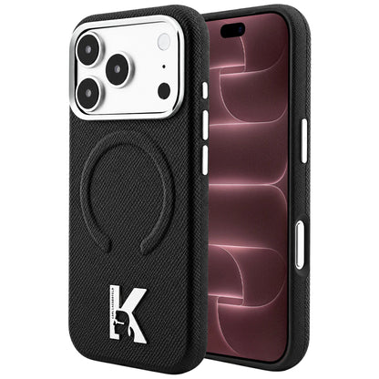 Калъф MagSafe за Apple iPhone 18 Pro Max / 17 Pro Max, Karl Lagerfeld, Grained Embossed Ring, черен