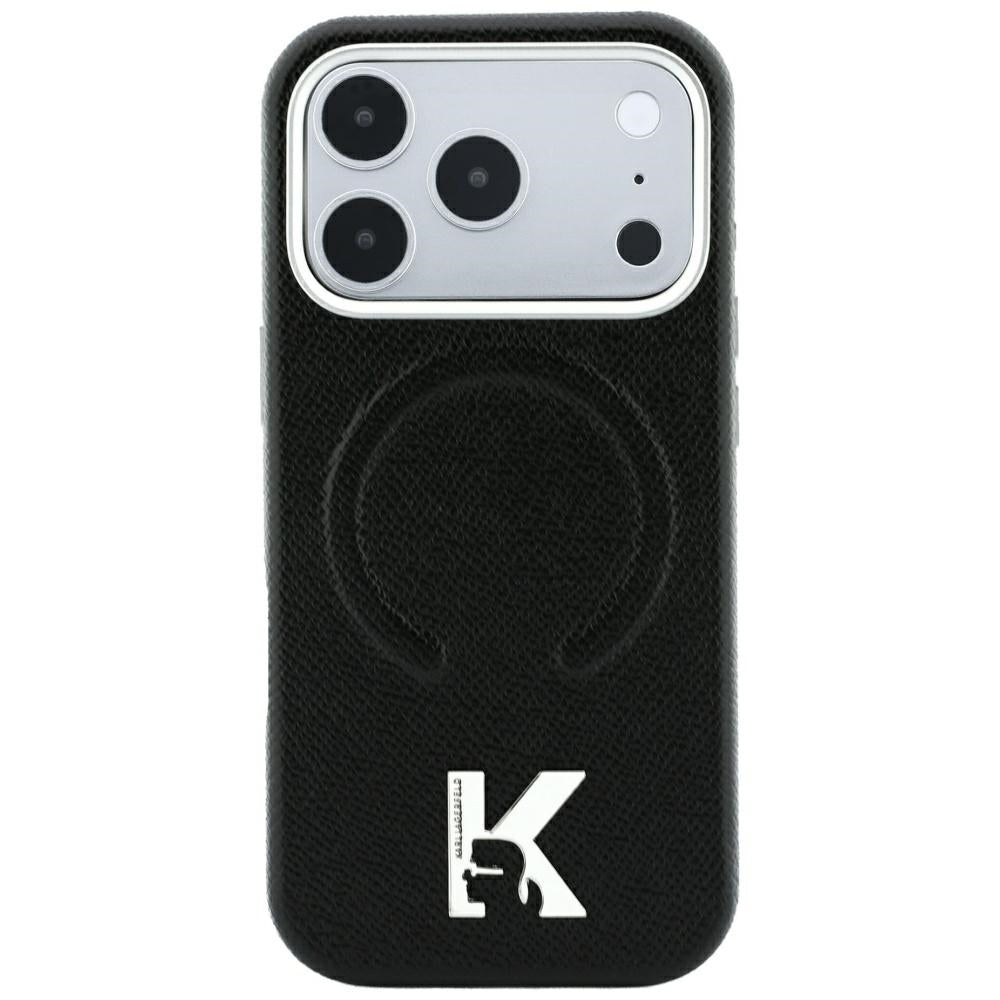 Калъф MagSafe за Apple iPhone 18 Pro Max / 17 Pro Max, Karl Lagerfeld, Grained Embossed Ring, черен