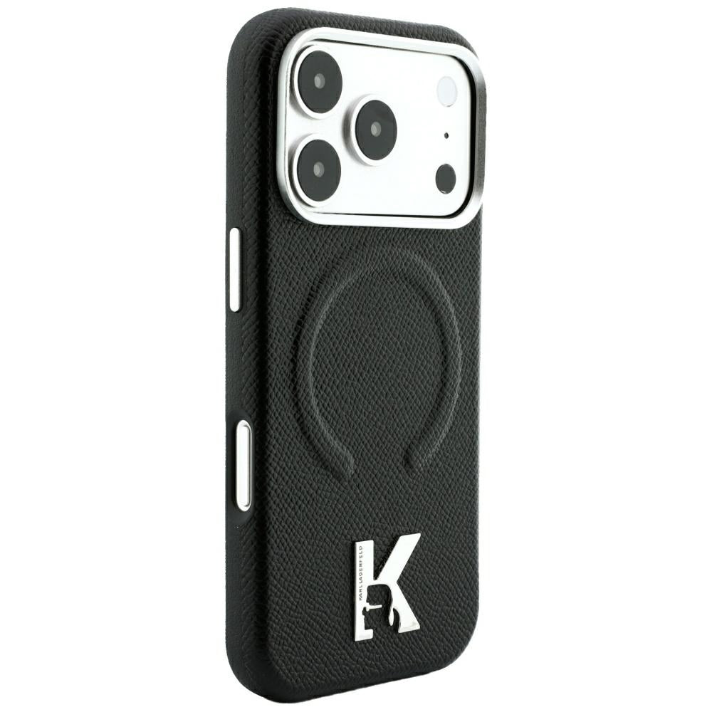 Калъф MagSafe за Apple iPhone 18 Pro Max / 17 Pro Max, Karl Lagerfeld, Grained Embossed Ring, черен