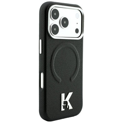 Калъф MagSafe за Apple iPhone 18 Pro Max / 17 Pro Max, Karl Lagerfeld, Grained Embossed Ring, черен