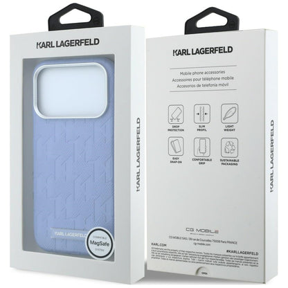 Калъф MagSafe за Apple iPhone 18 Pro Max / 17 Pro Max, Karl Lagerfeld, Grained Mono Resin Logo, Bleu