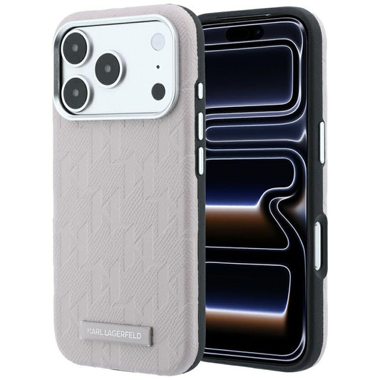 Калъф MagSafe за Apple iPhone 18 Pro Max / 17 Pro Max, Karl Lagerfeld, Grained Mono Resin Logo, Розов