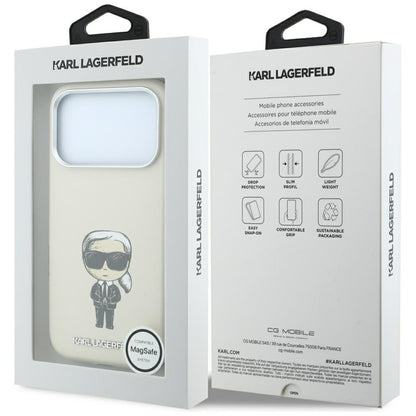 Калъф MagSafe за Apple iPhone 18 Pro Max / 17 Pro Max, Karl Lagerfeld, Ikonik Sketch, Бежов