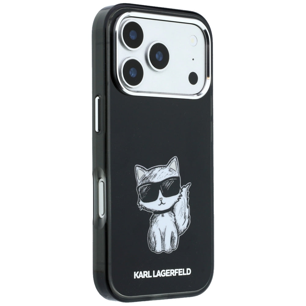 Калъф MagSafe за Apple iPhone 18 Pro Max / 17 Pro Max, Karl Lagerfeld, IML Choupette Body Sketch Print, Черен