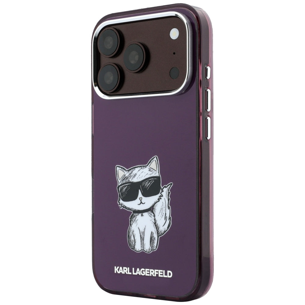 Калъф MagSafe за Apple iPhone 18 Pro Max / 17 Pro Max, Karl Lagerfeld, IML Choupette Body Sketch Print, Бордо