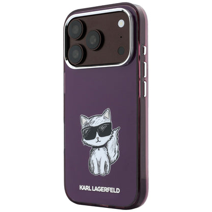 Калъф MagSafe за Apple iPhone 18 Pro Max / 17 Pro Max, Karl Lagerfeld, IML Choupette Body Sketch Print, Бордо