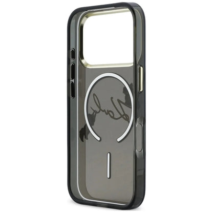 MagSafe Case for Apple iPhone 18 Pro Max / 17 Pro Max, Karl Lagerfeld, IML Choupette Karl Script Logo, Black
