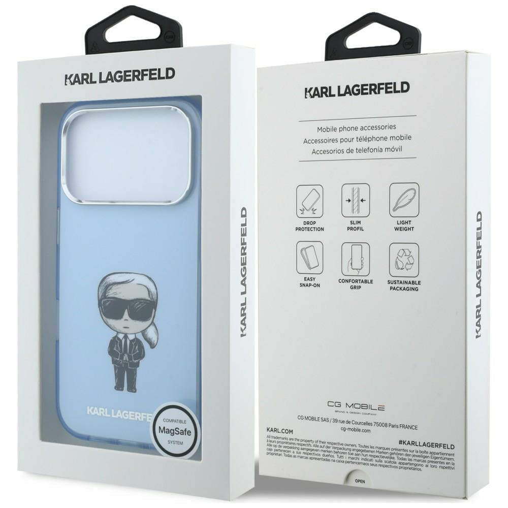 Калъф MagSafe за Apple iPhone 18 Pro Max / 17 Pro Max, Karl Lagerfeld, IML Ikonik Sketch Print, Bleu
