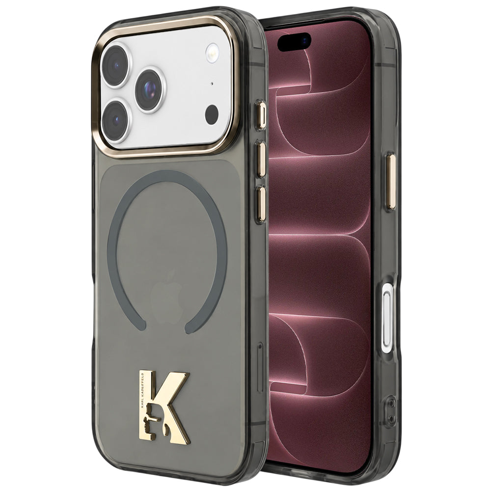 Калъф MagSafe за Apple iPhone 18 Pro Max / 17 Pro Max, Karl Lagerfeld, IML Karl Head Logo, черен