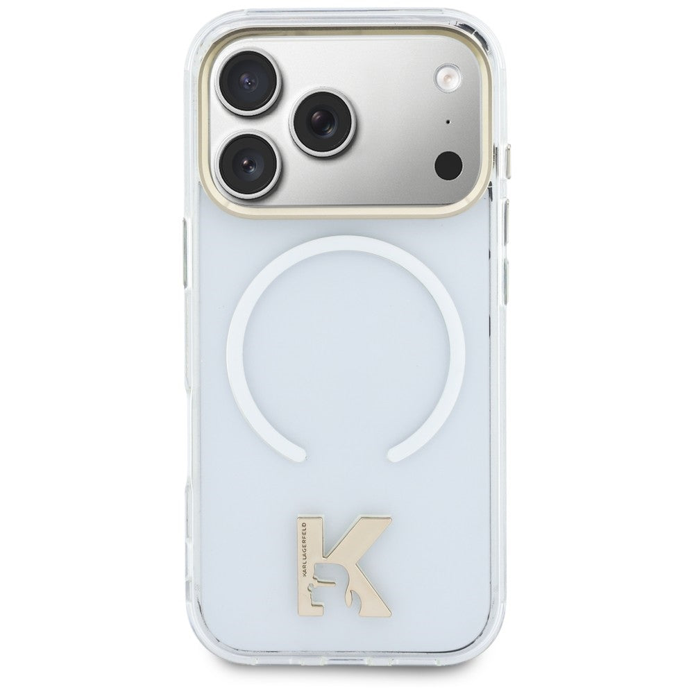 Калъф MagSafe за Apple iPhone 18 Pro Max / 17 Pro Max, Karl Lagerfeld, IML Karl Head Logo, прозрачен