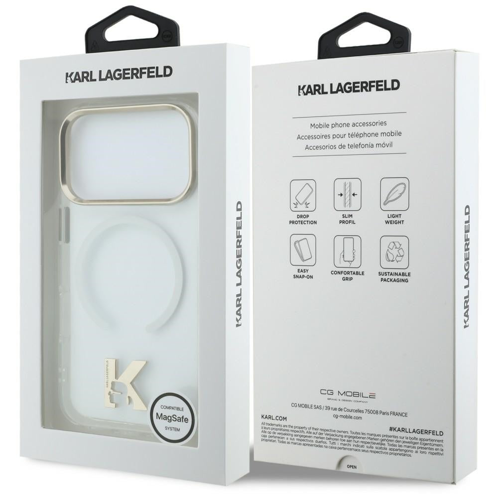Калъф MagSafe за Apple iPhone 18 Pro Max / 17 Pro Max, Karl Lagerfeld, IML Karl Head Logo, прозрачен