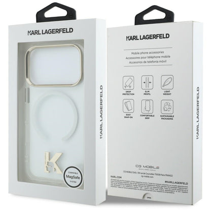 Калъф MagSafe за Apple iPhone 18 Pro Max / 17 Pro Max, Karl Lagerfeld, IML Karl Head Logo, прозрачен