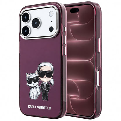 MagSafe Case for Apple iPhone 18 Pro Max / 17 Pro Max, Karl Lagerfeld, IML KC Bodies Sketch Print, Burgundy