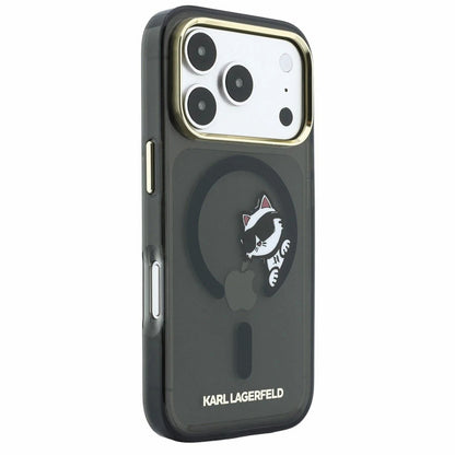 MagSafe Case for Apple iPhone 18 Pro Max / 17 Pro Max, Karl Lagerfeld, IML Peekaboo Print and Metal Frame, Black
