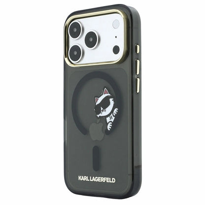 MagSafe Case for Apple iPhone 18 Pro Max / 17 Pro Max, Karl Lagerfeld, IML Peekaboo Print and Metal Frame, Black