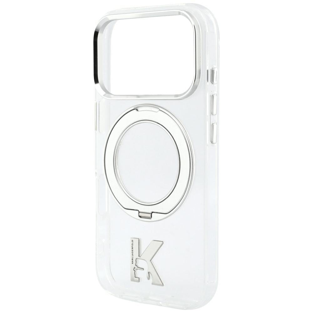 Калъф MagSafe за Apple iPhone 18 Pro Max / 17 Pro Max, Karl Lagerfeld, IML Ring Stand Kameo Metal, Прозрачен