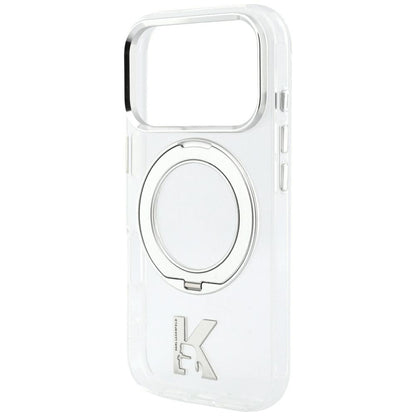 Калъф MagSafe за Apple iPhone 18 Pro Max / 17 Pro Max, Karl Lagerfeld, IML Ring Stand Kameo Metal, Прозрачен