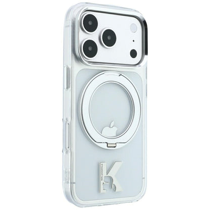 Калъф MagSafe за Apple iPhone 18 Pro Max / 17 Pro Max, Karl Lagerfeld, IML Ring Stand Kameo Metal, Прозрачен