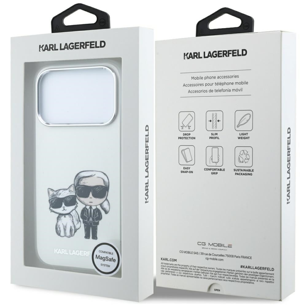 Калъф MagSafe за Apple iPhone 18 Pro Max / 17 Pro Max, Karl Lagerfeld, KC Bodies Sketch, Бежов