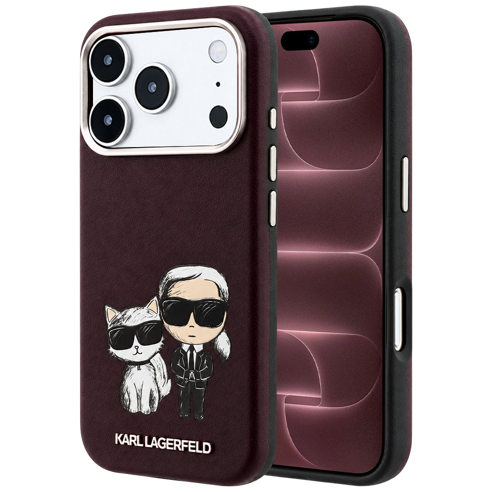 Калъф MagSafe за Apple iPhone 18 Pro Max / 17 Pro Max, Karl Lagerfeld, KC Bodies Sketch, Бордо