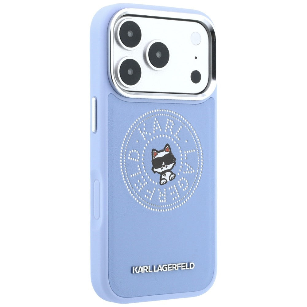 Калъф MagSafe за Apple iPhone 18 Pro Max / 17 Pro Max, Karl Lagerfeld, Point and Choupette Sketch, синьо