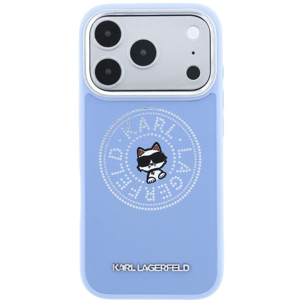 Калъф MagSafe за Apple iPhone 18 Pro Max / 17 Pro Max, Karl Lagerfeld, Point and Choupette Sketch, синьо