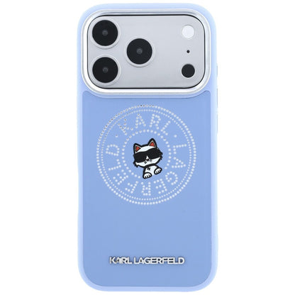 Калъф MagSafe за Apple iPhone 18 Pro Max / 17 Pro Max, Karl Lagerfeld, Point and Choupette Sketch, синьо