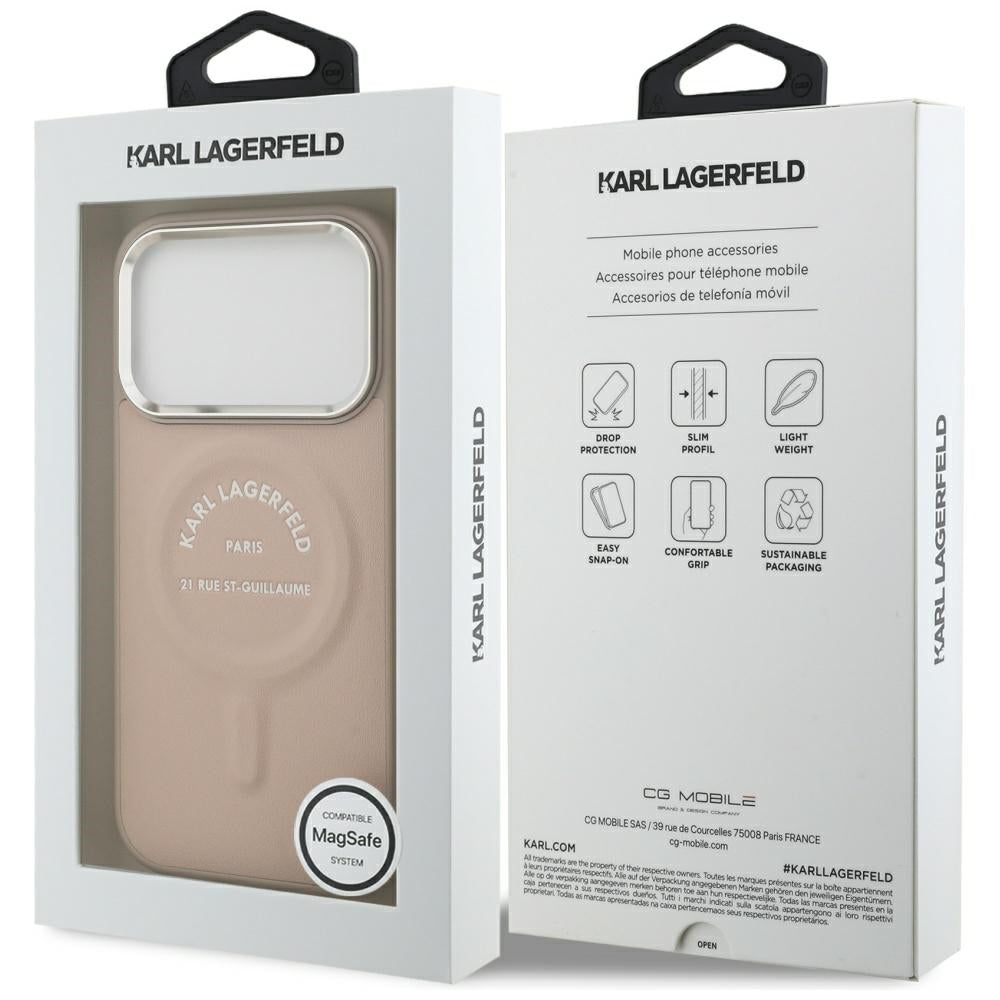 Калъф MagSafe за Apple iPhone 18 Pro Max / 17 Pro Max, Karl Lagerfeld, Ring Karl RSG Logo, Розов