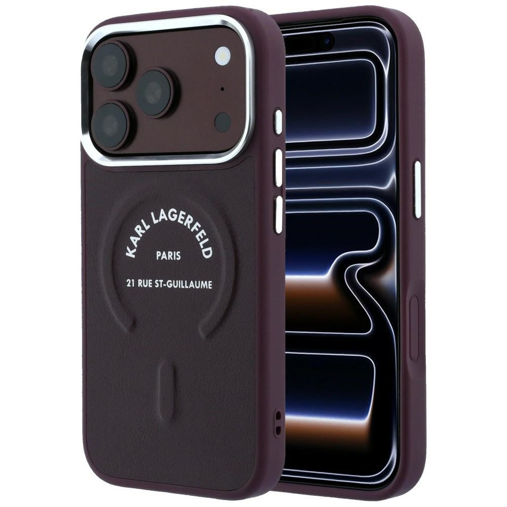 Калъф MagSafe за Apple iPhone 18 Pro Max / 17 Pro Max, Karl Lagerfeld, Ring Karl RSG Logo, Бордо