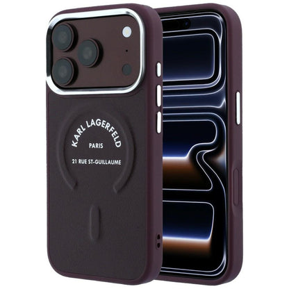 Калъф MagSafe за Apple iPhone 18 Pro Max / 17 Pro Max, Karl Lagerfeld, Ring Karl RSG Logo, Бордо